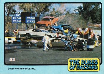 1980 Donruss Dukes of Hazzard #53 General Lee Jumping Over Cars Front