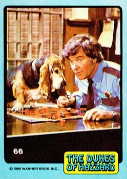 1980 Donruss Dukes of Hazzard #66 Sheriff Rosco & Flash Playing Checkers Front