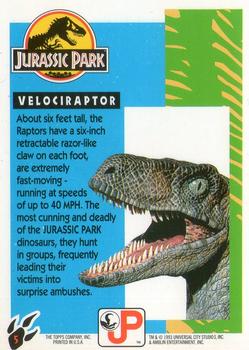 1993 Topps Jurassic Park Gold #5 Velociraptor Back