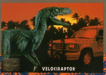 1993 Topps Jurassic Park Gold #5 Velociraptor Front