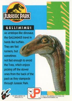 1993 Topps Jurassic Park Gold #6 Gallimimus Back