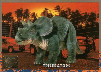 1993 Topps Jurassic Park Gold #7 Triceratops Front