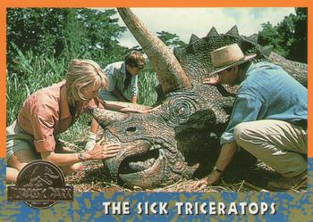 1993 Topps Jurassic Park Gold #28 The Sick Triceratops Front