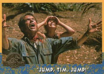 1993 Topps Jurassic Park Gold #52 Jump, Tim, Jump! Front