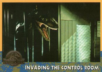 1993 Topps Jurassic Park Gold #61 Invading the Control Room Front