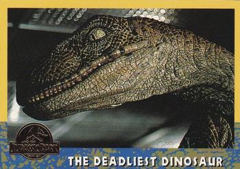 1993 Topps Jurassic Park Gold #65 The Deadliest Dinosaur Front