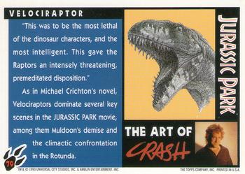 1993 Topps Jurassic Park Gold #79 Velociraptor Back