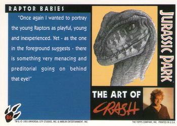 1993 Topps Jurassic Park Gold #86 Raptor Babies Back