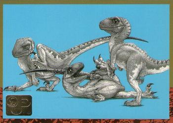 1993 Topps Jurassic Park Gold #86 Raptor Babies Front