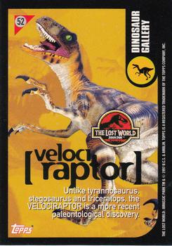1997 Topps The Lost World: Jurassic Park #52 Velociraptor Back