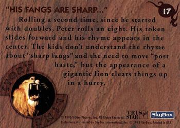 1995 SkyBox Jumanji #17 His Fangs Are Sharp ... Back