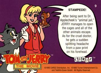 1993 Cardz Tom & Jerry #9 Stampede! Back