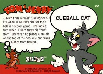 1993 Cardz Tom & Jerry #22 Cueball Cat Back