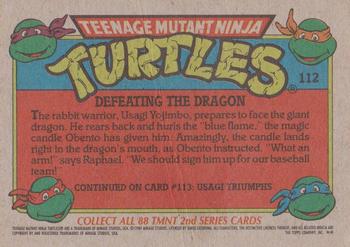 1989 Topps Teenage Mutant Ninja Turtles #112 Defeating the Dragon Back