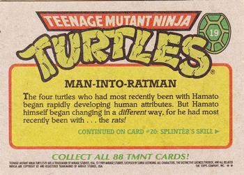 1989 Topps Teenage Mutant Ninja Turtles #19 Man-into-Ratman Back