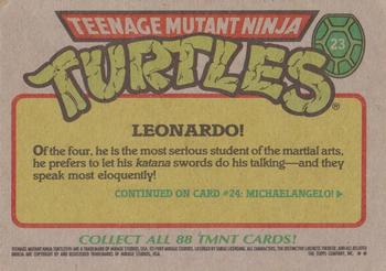 1989 Topps Teenage Mutant Ninja Turtles #23 Leonardo! Back