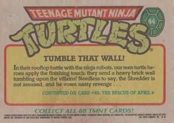 1989 Topps Teenage Mutant Ninja Turtles #44 Tumble That Wall! Back