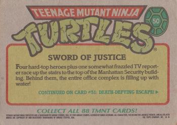 1989 Topps Teenage Mutant Ninja Turtles #50 Sword of Justice Back
