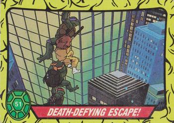 1989 Topps Teenage Mutant Ninja Turtles #51 Death-Defying Escape! Front