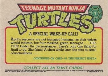 1989 Topps Teenage Mutant Ninja Turtles #7 A Special Wake-Up Call! Back