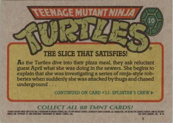 1989 Topps Teenage Mutant Ninja Turtles #10 The Slice That Satisfies! Back