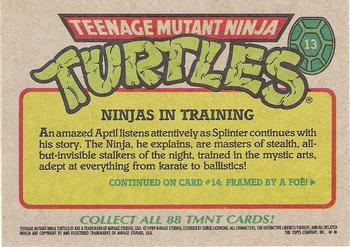 1989 Topps Teenage Mutant Ninja Turtles #13 Ninjas in Training Back