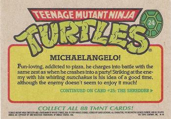1989 Topps Teenage Mutant Ninja Turtles #24 Michaelangelo! Back