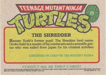 1989 Topps Teenage Mutant Ninja Turtles #25 The Shredder Back