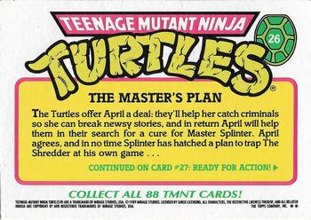 1989 Topps Teenage Mutant Ninja Turtles #26 The Master's Plan Back