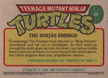1989 Topps Teenage Mutant Ninja Turtles #29 The Ninjas Emerge Back