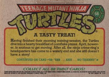 1989 Topps Teenage Mutant Ninja Turtles #58 A Tasty Treat! Back