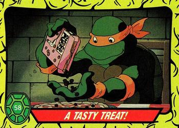 1989 Topps Teenage Mutant Ninja Turtles #58 A Tasty Treat! Front