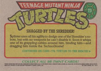 1989 Topps Teenage Mutant Ninja Turtles #73 Snagged By the Shredder! Back