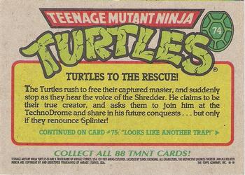 1989 Topps Teenage Mutant Ninja Turtles #74 Turtles to the Rescue! Back