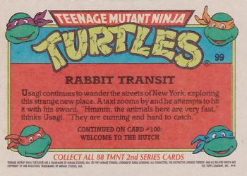 1989 Topps Teenage Mutant Ninja Turtles #99 Rabbit Transit Back