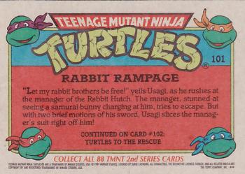 1989 Topps Teenage Mutant Ninja Turtles #101 Rabbit Rampage Back