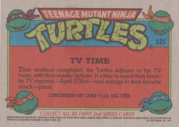 1989 Topps Teenage Mutant Ninja Turtles #121 TV Time Back