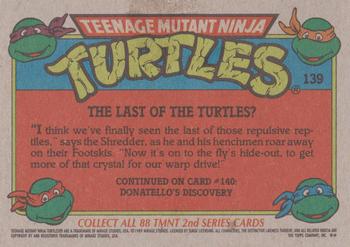 1989 Topps Teenage Mutant Ninja Turtles #139 The Last of the Turtles? Back