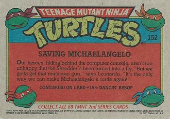 1989 Topps Teenage Mutant Ninja Turtles #152 Saving Michaelangelo Back