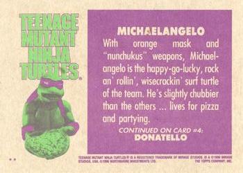 1990 Topps Teenage Mutant Ninja Turtles: The Movie #3 Michaelangelo Back