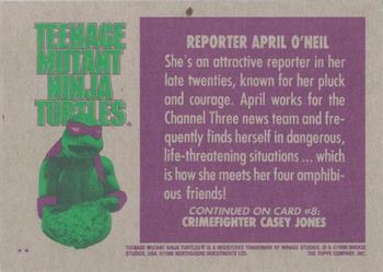1990 Topps Teenage Mutant Ninja Turtles: The Movie #7 Reporter April O'Neil Back