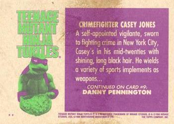1990 Topps Teenage Mutant Ninja Turtles: The Movie #8 Crimefighter Casey Jones Back