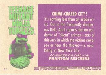 1990 Topps Teenage Mutant Ninja Turtles: The Movie #13 Crime-Crazed City! Back