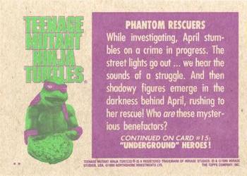 1990 Topps Teenage Mutant Ninja Turtles: The Movie #14 Phantom Rescuers Back