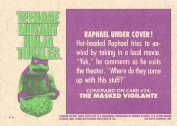 1990 Topps Teenage Mutant Ninja Turtles: The Movie #23 Raphael Under Cover! Back