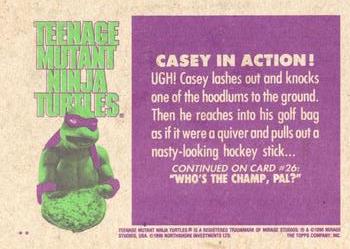 1990 Topps Teenage Mutant Ninja Turtles: The Movie #25 Casey in Action! Back