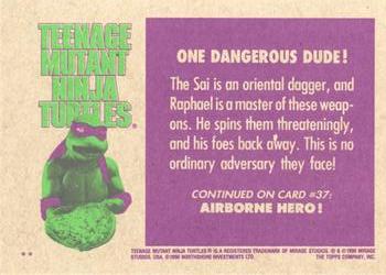 1990 Topps Teenage Mutant Ninja Turtles: The Movie #36 One Dangerous Dude! Back