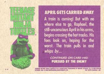1990 Topps Teenage Mutant Ninja Turtles: The Movie #39 April Gets Carried Away Back