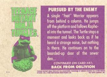 1990 Topps Teenage Mutant Ninja Turtles: The Movie #40 Pursued by the Enemy Back