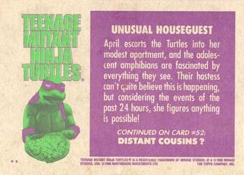 1990 Topps Teenage Mutant Ninja Turtles: The Movie #51 Unusual Houseguest Back
